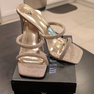 Windsor Shimmering Gold Strappy Heels